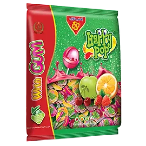 هابي بوب مصاص فواكه مشكلة محشو علكة كيس 10 حبات * 11 جم