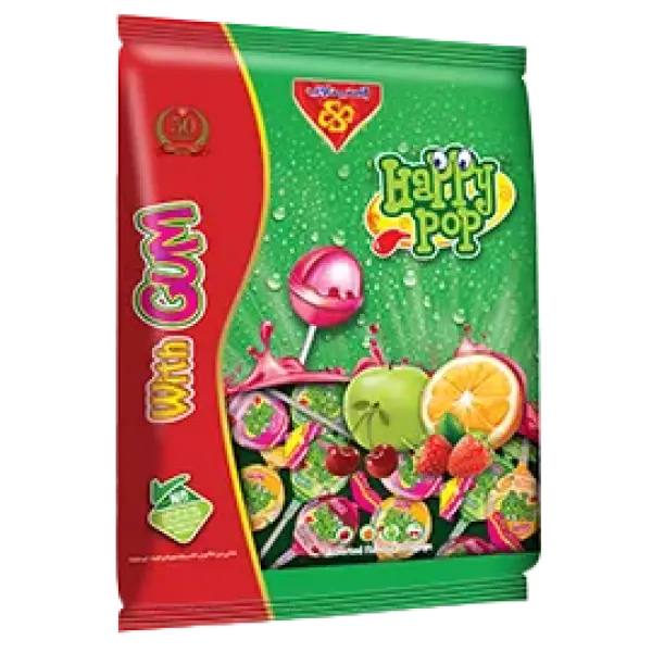 هابي بوب مصاص فواكه مشكلة محشو علكة كيس 50 حبة * 11 جم