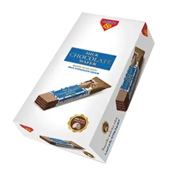 ويفر محشو بكريمة الشوكولاتة بالحليب ومغطى بشوكولاتة الحليب 24 حبة