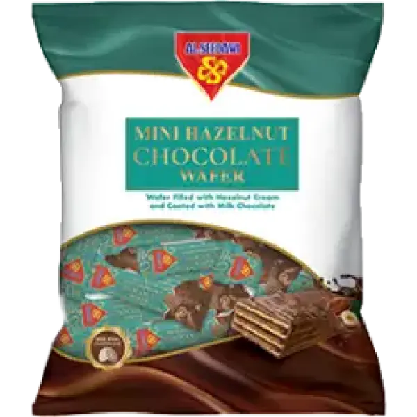ويفر ميني محشو بكريمة الشوكولاتة بالبندق ومغطى بالشوكولاتة بالبندق 200جرام